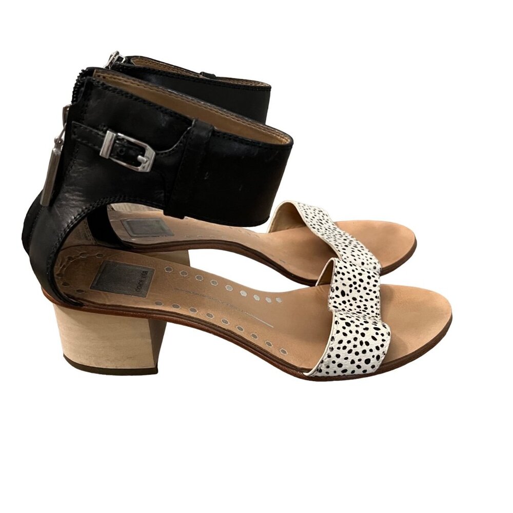 Dolce Vita Womens Calf Hair Leather Block Ankle Strap Open Toe Sandals Size 8 - Picture 3 of 8